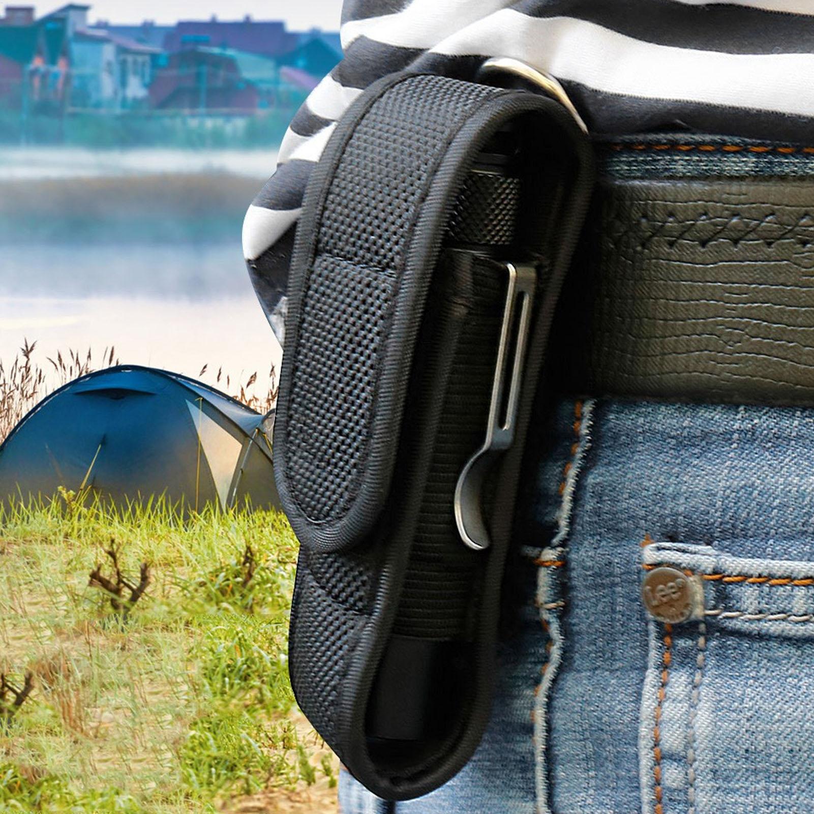 Outdoor Hunting Bag - LED懐中電灯保護ケース屋外用ウエスト懐中電灯レザーケースサイクリング懐中電灯収納バッグ屋外ハイキング狩猟用
