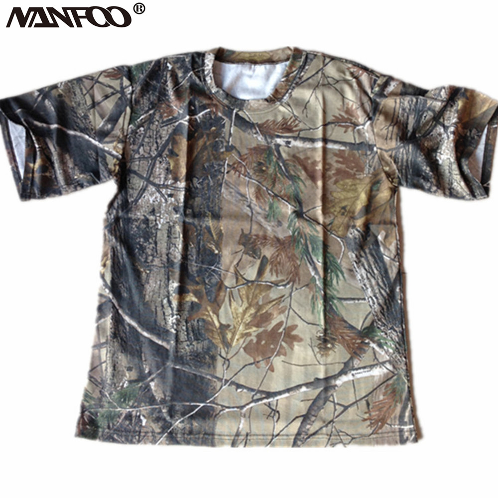Outdoor Hunting T Shirts - 男性用の通気性のある半袖Tシャツ,ラウンドネックシャツ,カモフラージュ,狩猟,釣り,アウトドア,スポーツ,コットン