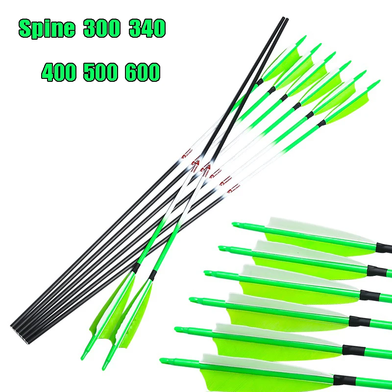 Arrow Carbon Shaft - リンクボーイ アーチェリー グリーンカーボン ハンティングアロー 5インチ ターキーフェザー