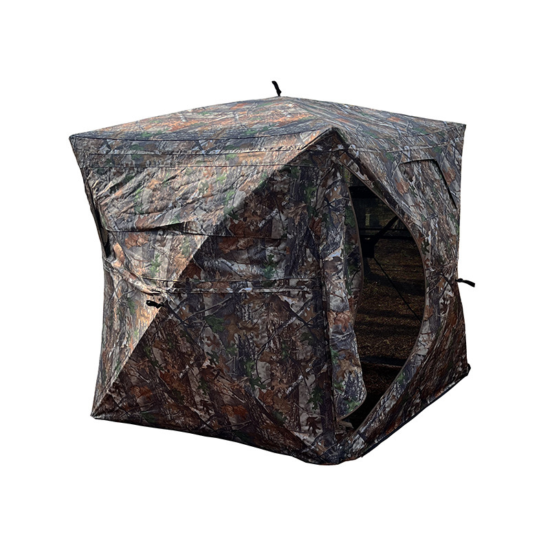 Outdoor Hunting Blinds - カモフラージュハンティングブラインド270 ° 3面開きのシースルー式ポップアップグランドテント（鳥観察・撮影・アウトドア用）