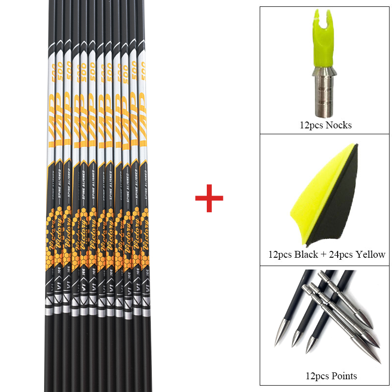 Arrow Carbon Shaft - プラスチック製の矢じりベーン,弓,狩猟,日曜大工,id,背骨4.2mm,長さ350 
