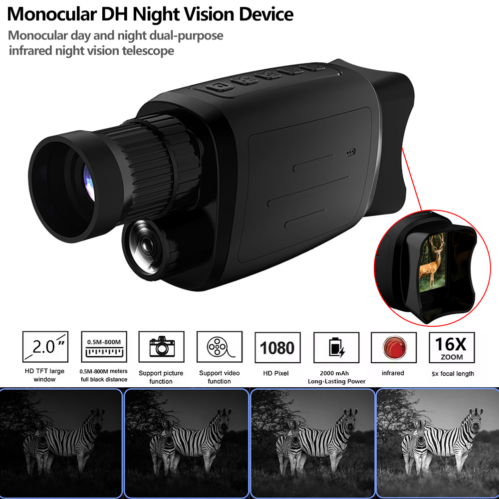 Outdoor Hunting Pictures - 単眼ナイトビジョンデバイス 1080P HD 赤外線 5X デジタルズーム狩猟望遠鏡屋外昼夜デュアル使用