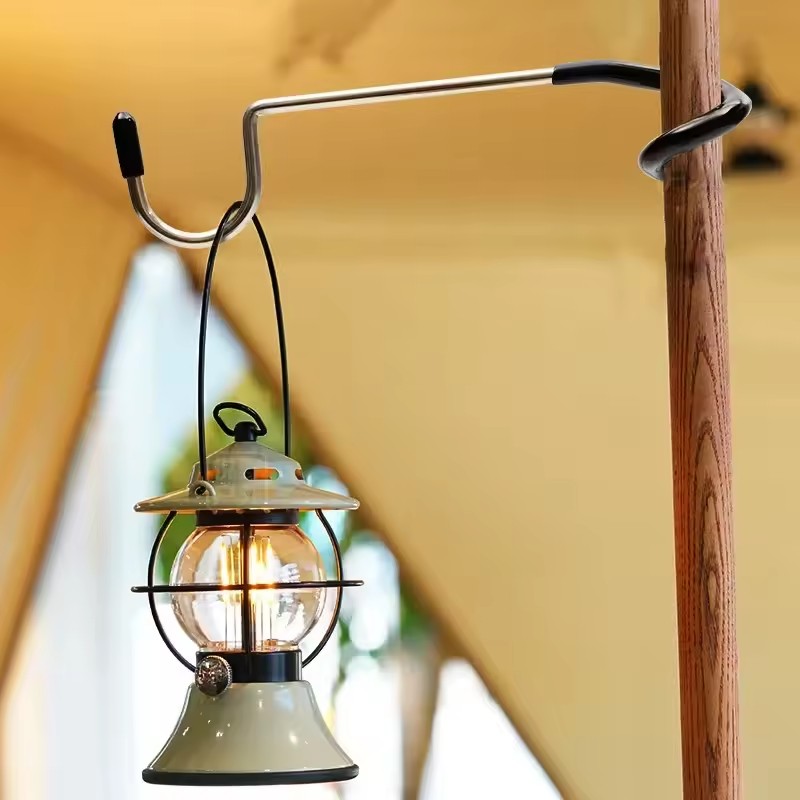 Hunting Outdoor Stores - ステンレス鋼ライトスタンドホルダーフックポータブルテントポールランプハンガー狩猟釣りランタンハンガー屋外キャンプツール