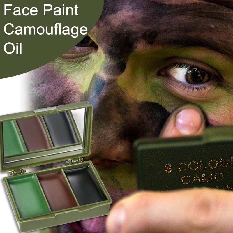 Camo Face Paint - 3 色迷彩フェイスペインティング迷彩オイル戦術屋外 Cs 装備リアルな迷彩メイクアップオイル変装ブレンディング