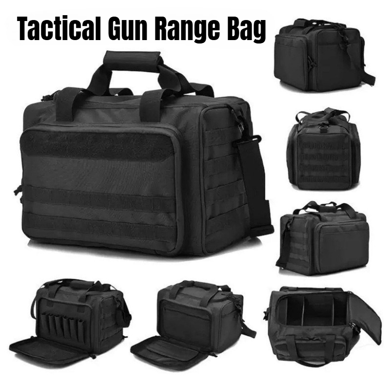 Hunting Outdoor Stores - 戦術銃用レンジバッグ モールシステム ピストルケース 収納ポーチ アウトドアハンティング ナイロンショルダーパック
