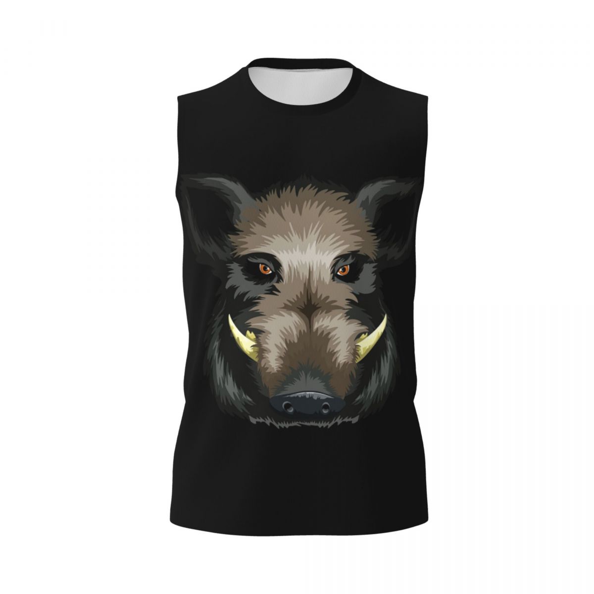 Wildman Hunting & Outdoor Photos - 面白い野生の豚狩猟男プリントノースリーブ Tシャツカジュアルヒップホップストリートスタイルビーチホリデータンクトップ