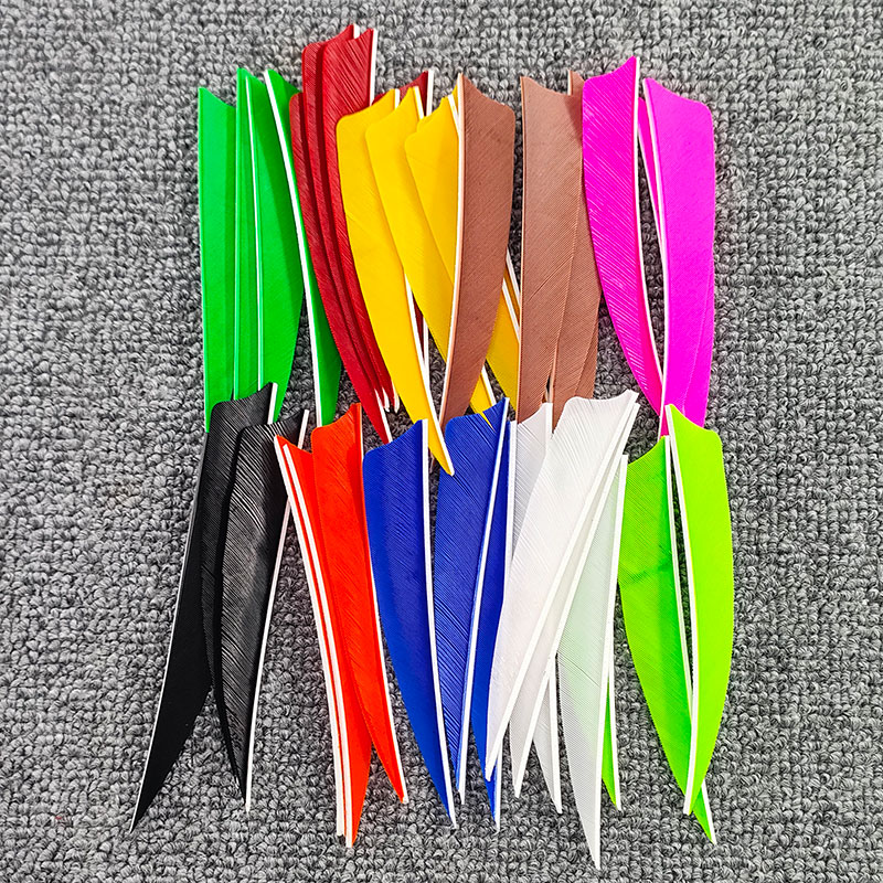 Arrow Carbon Shaft - 50 個アーチェリー矢羽根 4 インチ天然七面鳥の羽 DIY アクセサリーカーボンシャフト弓狩猟アーチェリー矢用