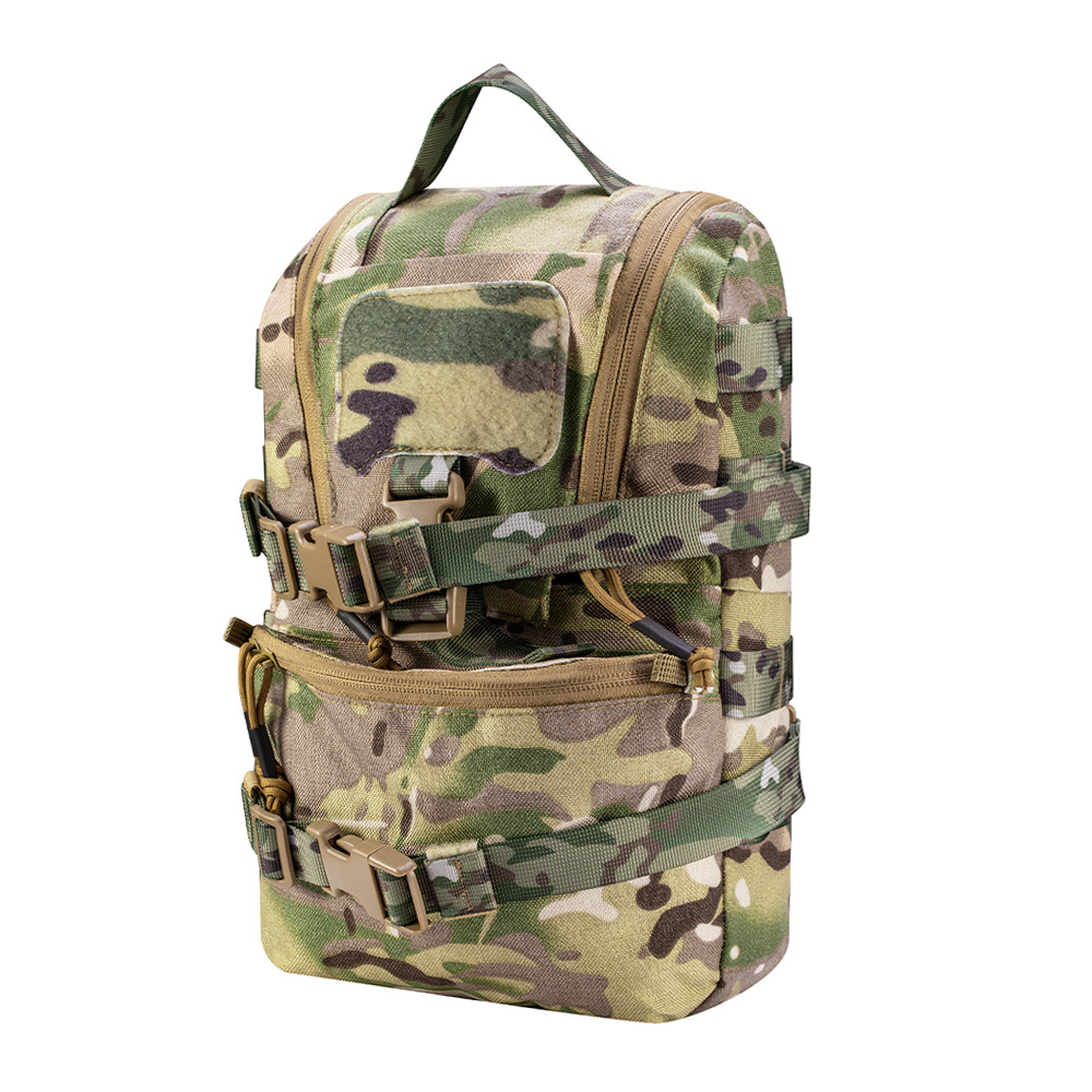 Outdoor Hunting Pictures - 戦術的なモールシステム対応ハイドレーションバックパック、迷彩ベスト付きウォーターバッグパック、アウトドアハンティングEDCユーティリティ収納ポーチパッチ