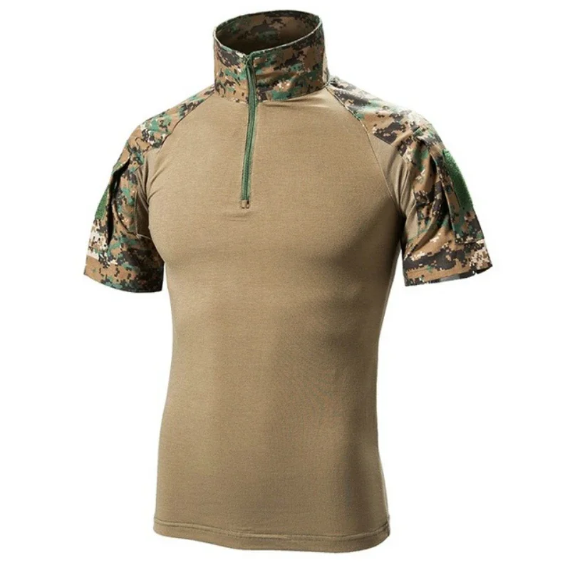 Outdoor Hunting T Shirts - 戦術的な Tシャツ男性スポーツアウトドア Tシャツ速乾性半袖シャツハイキング狩猟戦闘男性服通気性