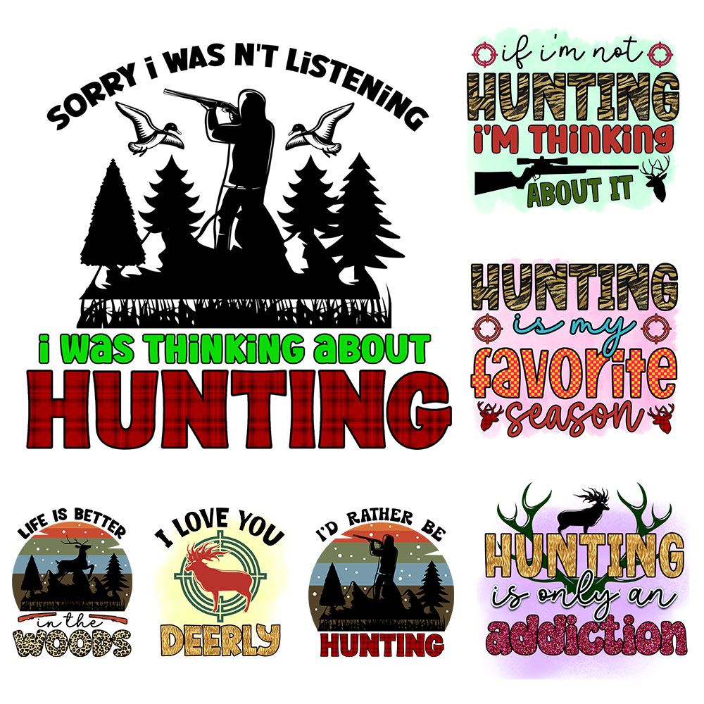 Outdoor Hunting Pictures - ハンティングシーズンズ アイロン接着パッチ DIY Tシャツ 熱転写ビニール アウトドア