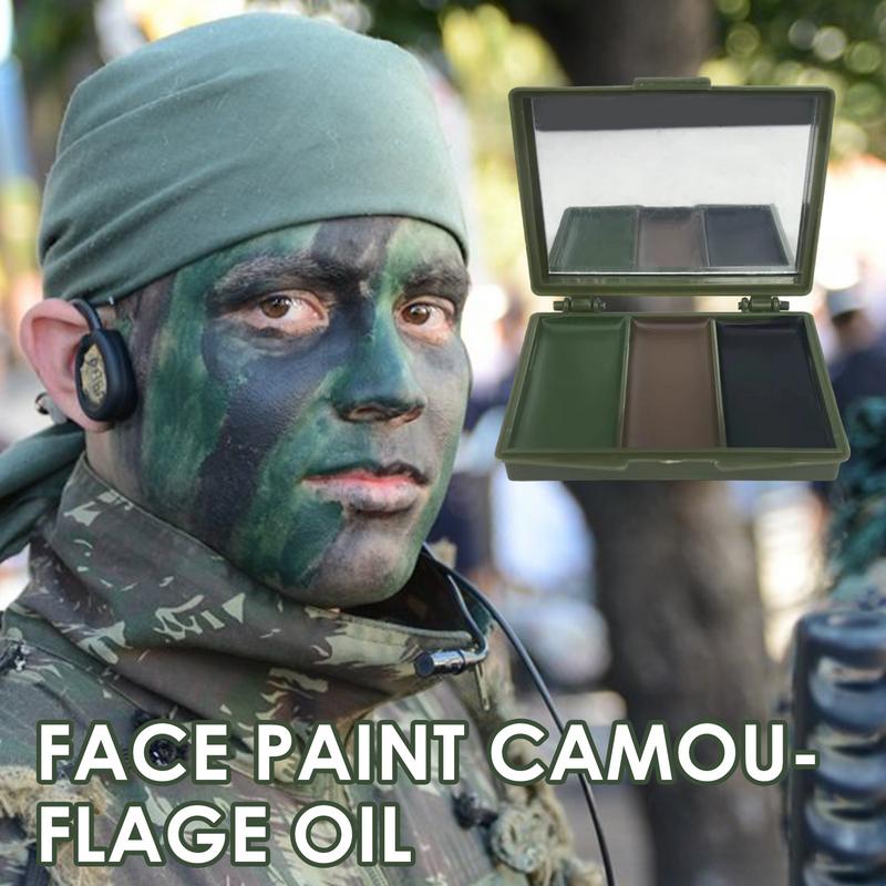 Camo Face Paint - 3 色軍ファン CS 撮影フェイスペイント迷彩オイル男性女性屋外軍事訓練狩猟戦術サッカーギア