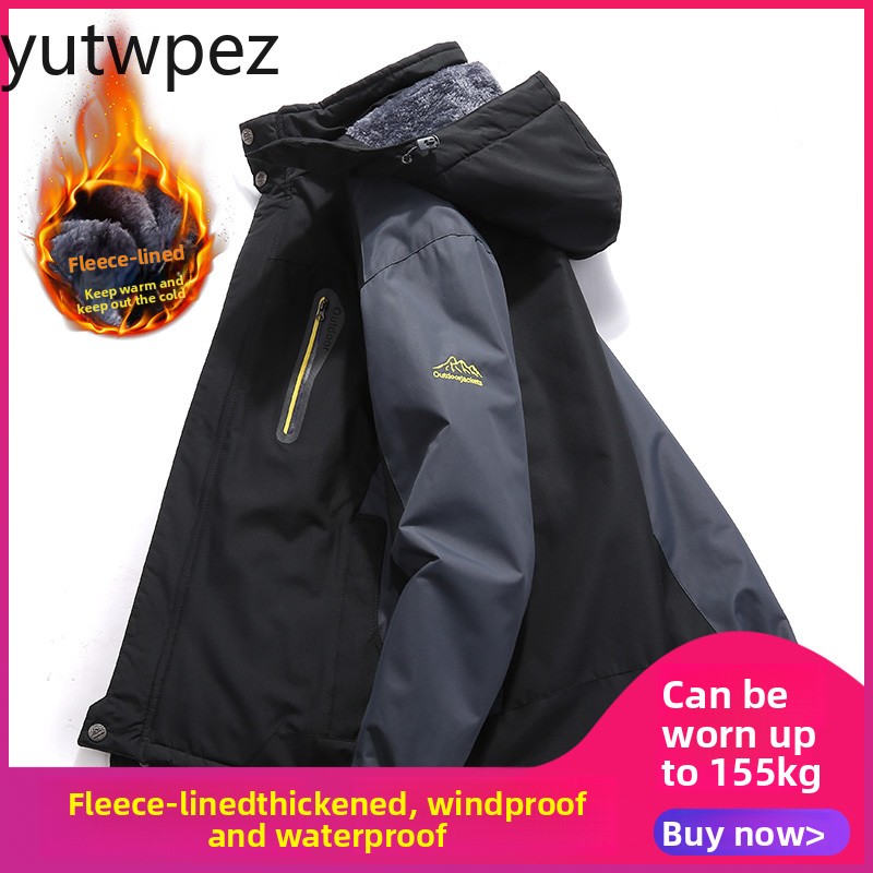 Outdoor Hunting Coat - 冬のジャケット男性厚く暖かい防水フード付きパーカーコート狩猟ウインドブレーカーフリースプラスサイズ 9XL サイクリングキャンプ屋外ハイキング