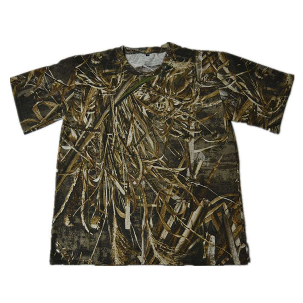 男性用の通気性のある半袖Tシャツ,ラウンドネックシャツ,カモ - Outdoor Hunting T Shirts のレビューと価格