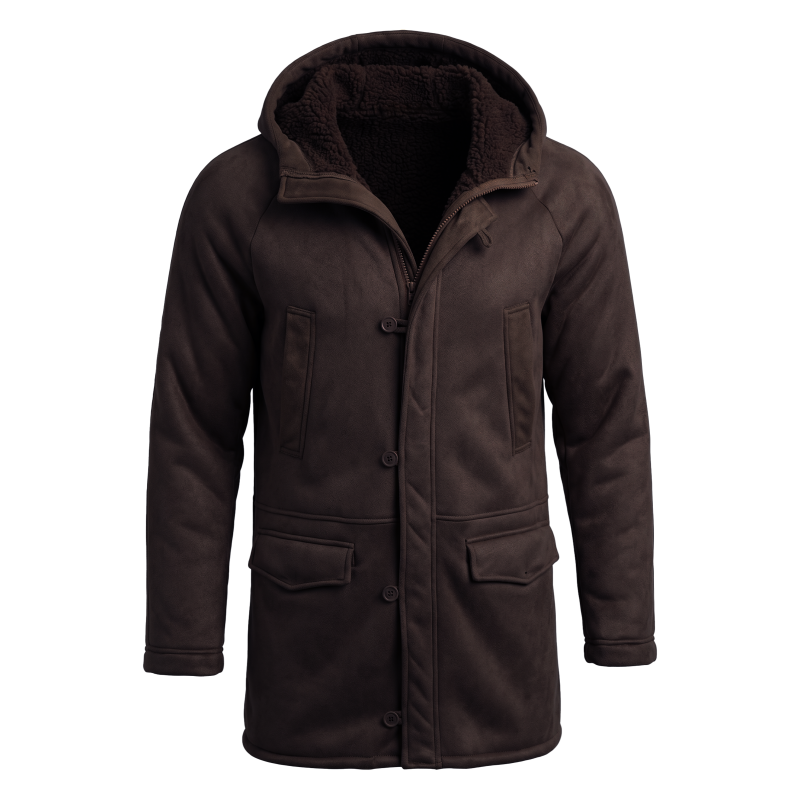 メンズフェイクファー裏地付きフード付き冬用ジャケット |   - Men'S Outdoor Hunting Jacket のレビューと価格
