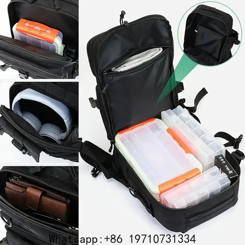 1000D防水バックパックタックル収納バッグ、ダブルショルダ - Outdoor Hunting Bag のレビューと価格