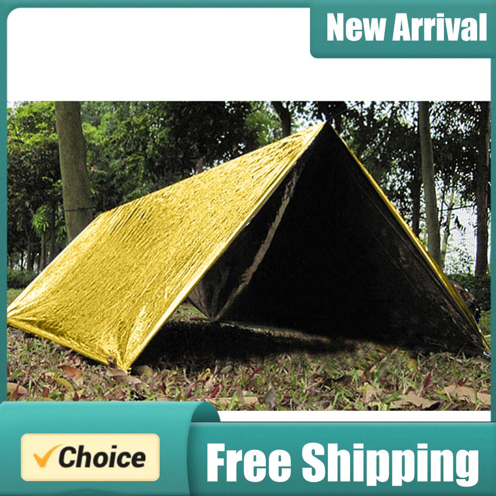 フォイル緊急用寝袋 軽量防水保温ブランケット 断熱材 ハイキ - Outdoor Hunting Blanket のレビューと価格