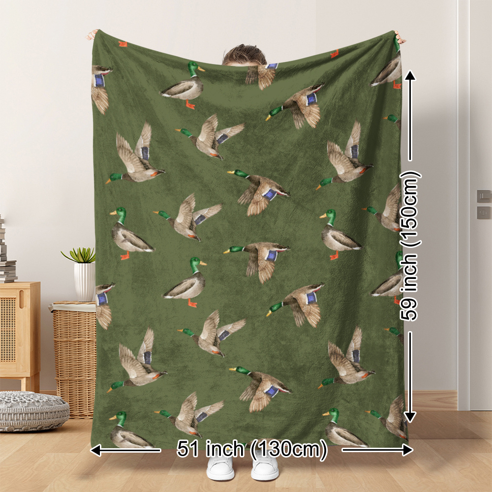 マガモ柄フリースブランケット ハンティングアウトドアプリント - Outdoor Hunting Blanket のレビューと価格