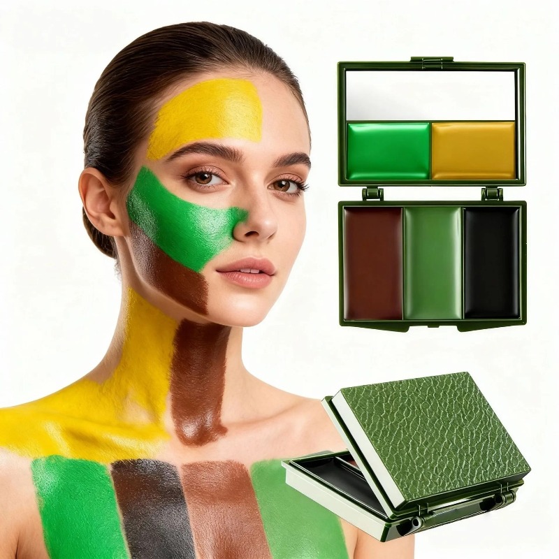 3 色迷彩フェイスペインティング迷彩オイル戦術屋外 Cs 装 - Camo Face Paint のレビューと価格