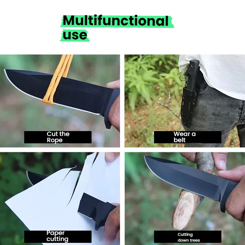新しい固定刃アウトドア高硬度ストレートエッジキャンプナイフ、 - Hunting Outdoor Edge Knives のレビューと価格