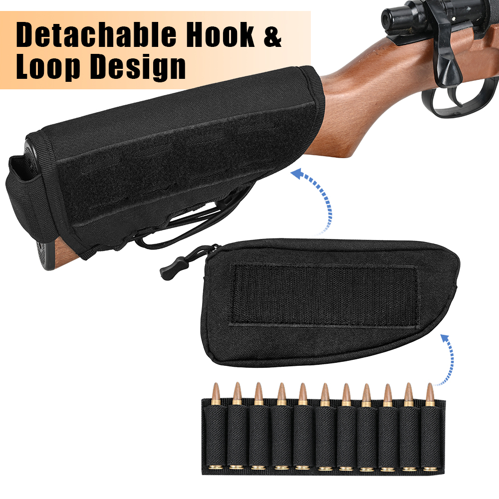 戦術的なライフル銃床銃シェルホルダーポーチ、フックとループ付 - Hunting Outdoor Stores のレビューと価格