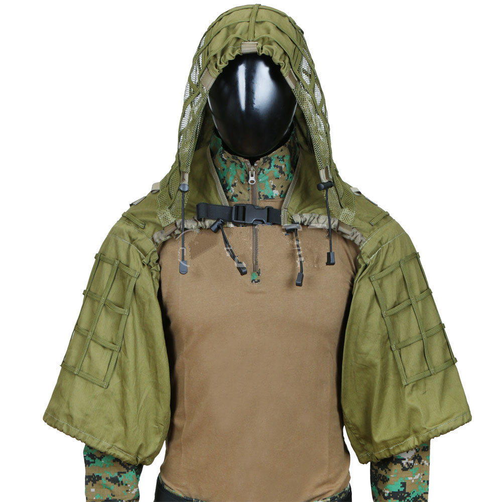 新しい戦術 CS トレーニング狩猟服糸スナイパー迷彩メッシュ - Men'S Outdoor Hunting Jacket のレビューと価格