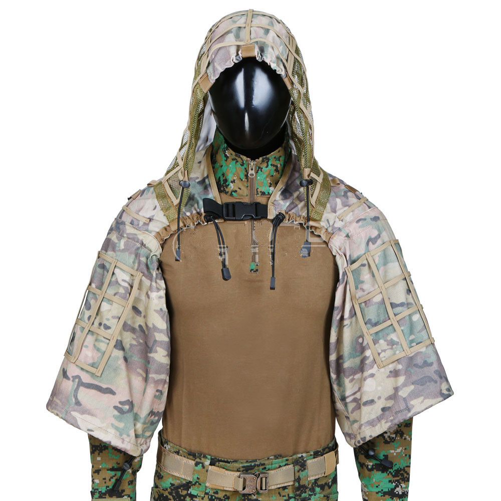 新しい戦術 CS トレーニング狩猟服糸スナイパー迷彩メッシュ - Men'S Outdoor Hunting Jacket のレビューと価格