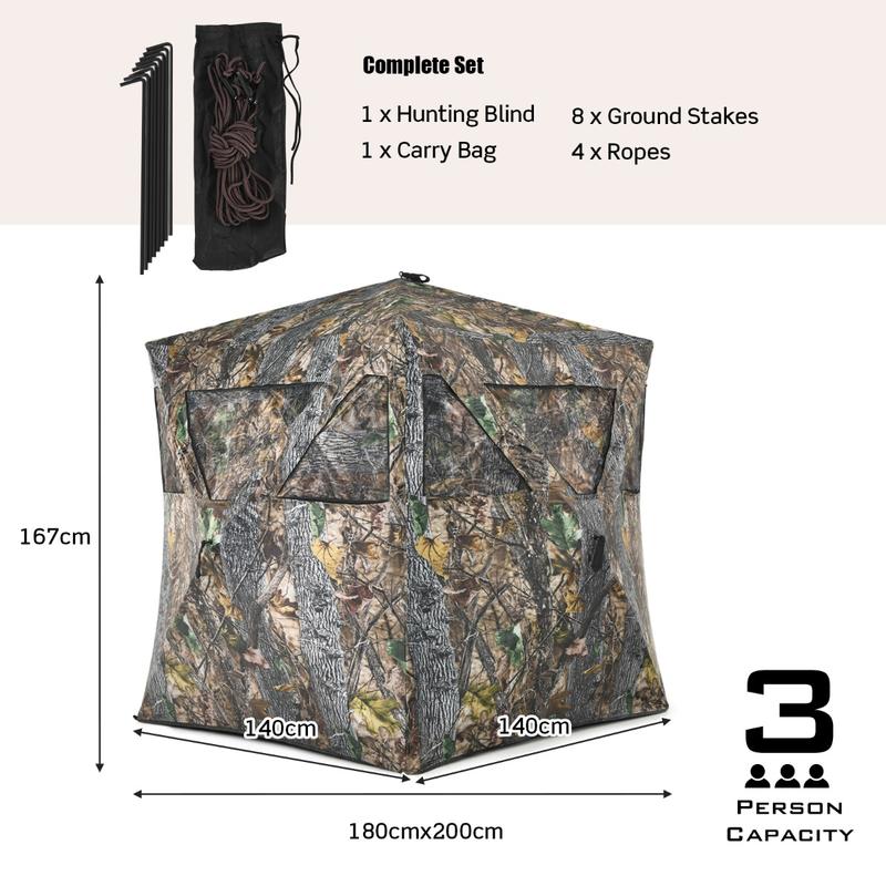 鹿やアンテロープ用の地釘と固定具付きポータブルハンティングブ - Outdoor Hunting Blinds のレビューと価格
