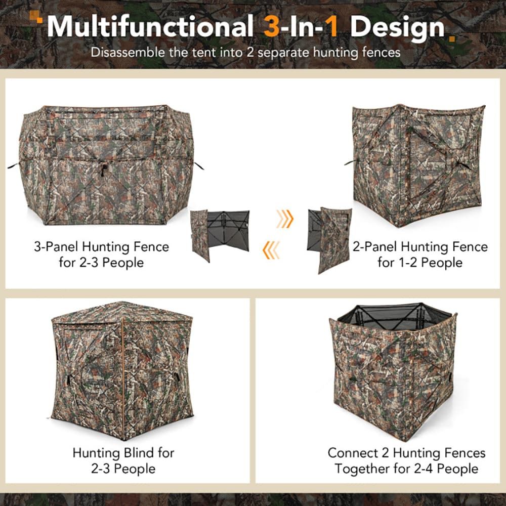 5-in-1着脱式ハンティングブラインド、天窓付き2～3人用 - Outdoor Hunting Blinds のレビューと価格