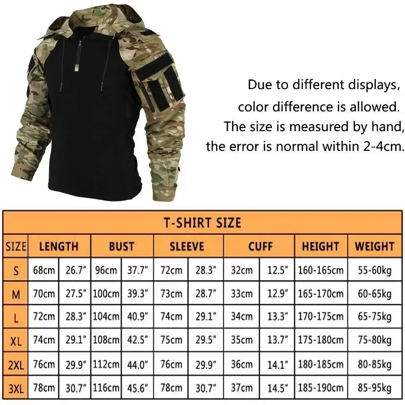 メンズ Tシャツ 1/4 ジップ長袖シャツ フード付きタクテ - Outdoor Hunting T Shirts のレビューと価格