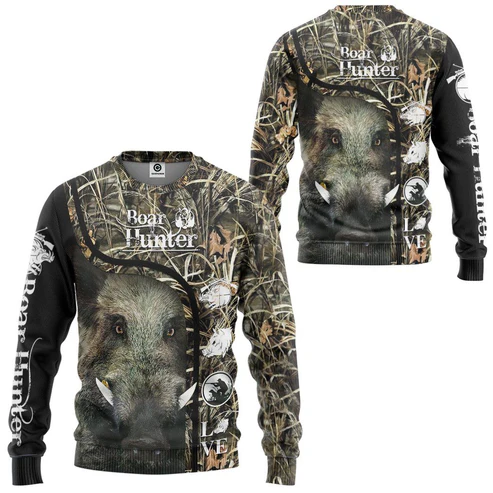 迷彩狩猟動物イノシシメンズ Tシャツ 3D プリントスポーツ - Wildman Hunting & Outdoor Photos のレビューと価格