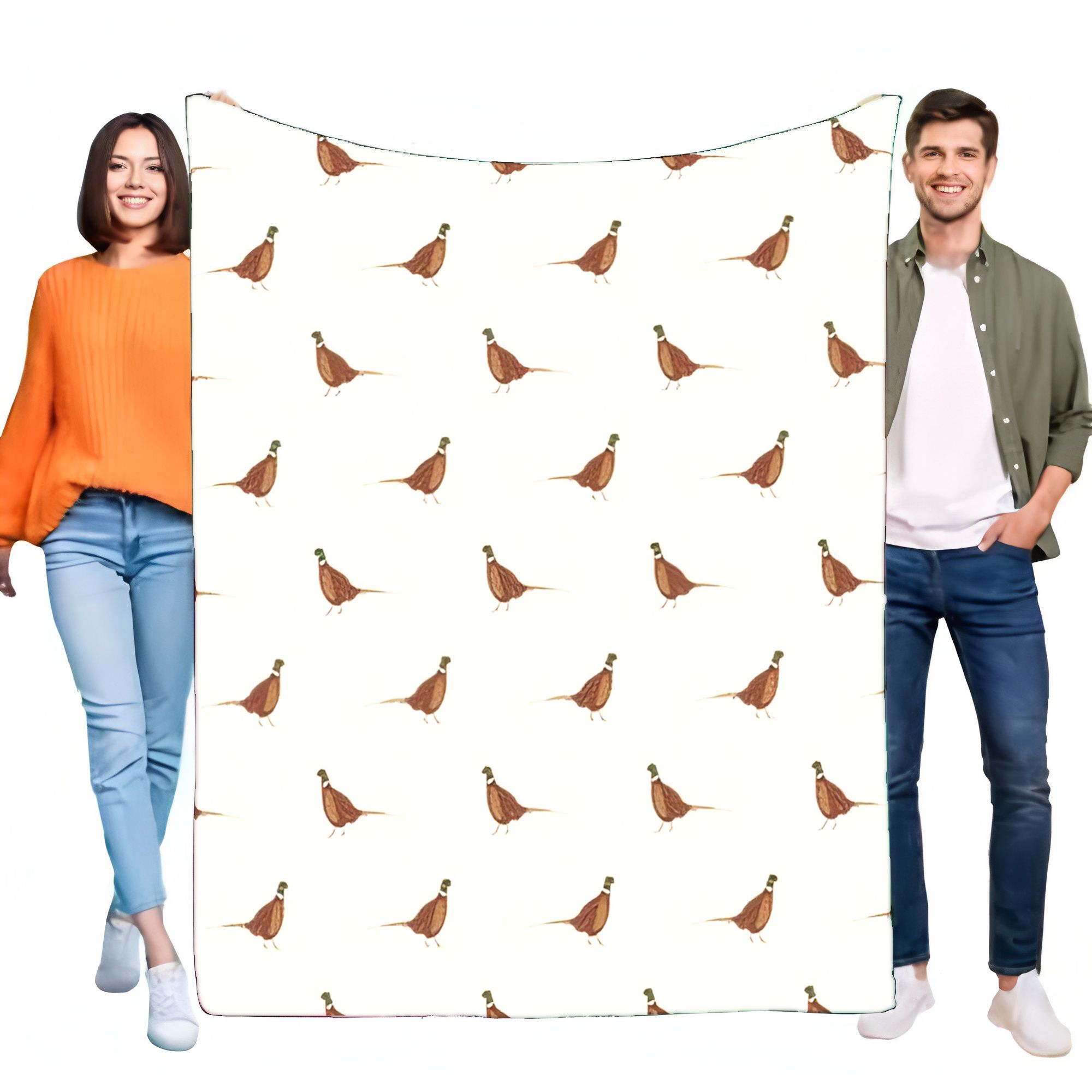 素朴なキジの鳥柄フランネルブランケット、柔らかく暖かく居心地 - Outdoor Hunting Blanket のレビューと価格