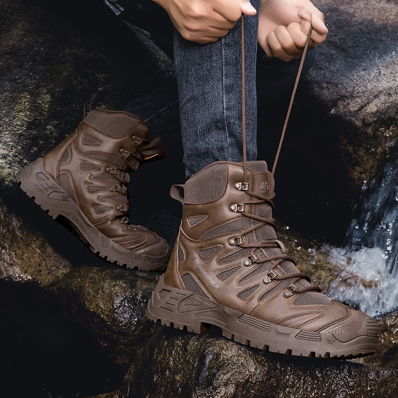男性の屋外ハイキング戦術ブーツ足首デザートブーツスポーツ登山 - Hunting Outdoor Stores のレビューと価格