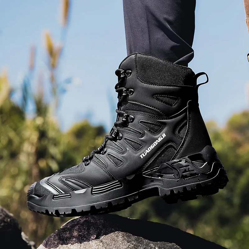 男性の屋外ハイキング戦術ブーツ足首デザートブーツスポーツ登山 - Hunting Outdoor Stores のレビューと価格