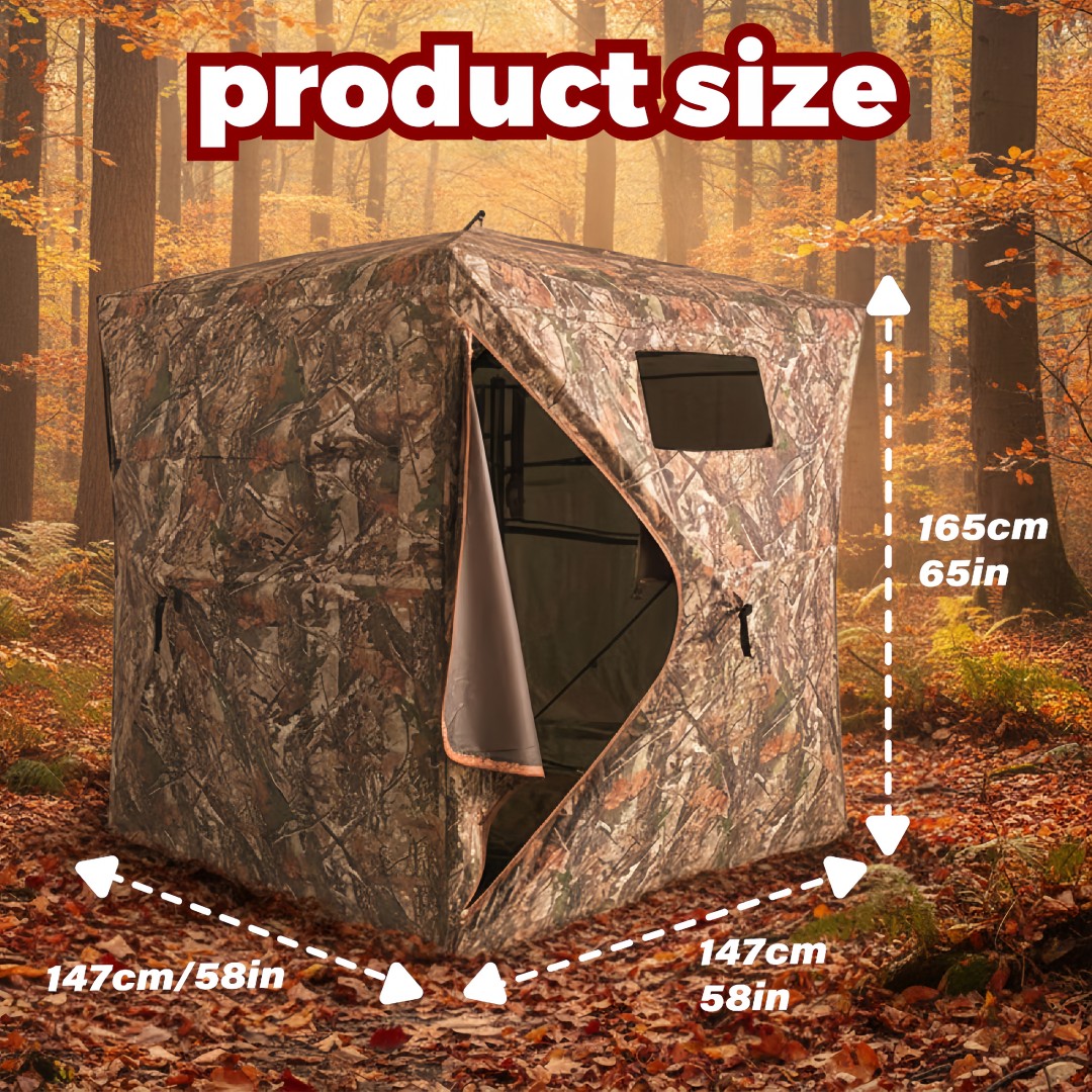 迷彩柄ポップアップハンティングブラインド、簡単設置、地上設置 - Outdoor Hunting Blinds のレビューと価格