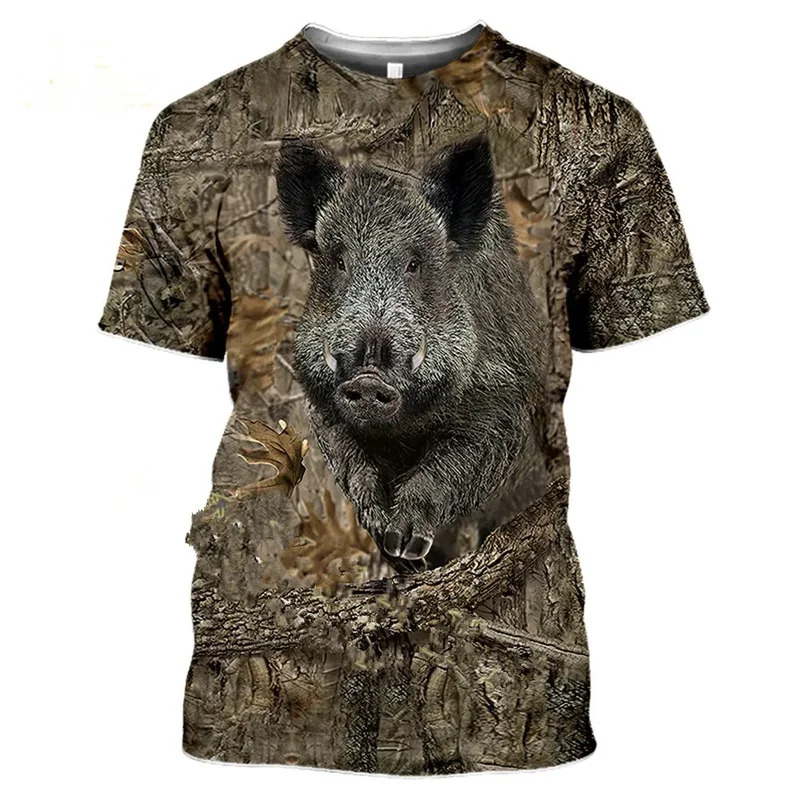 2026 迷彩狩猟動物イノシシ 3d Tシャツ夏カジュアルメ - Wildman Hunting & Outdoor Photos のレビューと価格