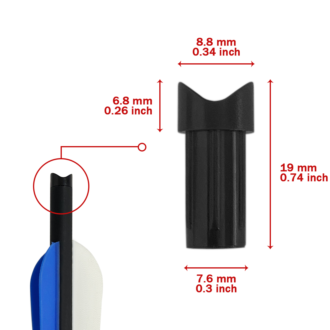 50個入りプレミアムハーフムーンインナーアローノック ID7 - Arrow Carbon Shaft のレビューと価格