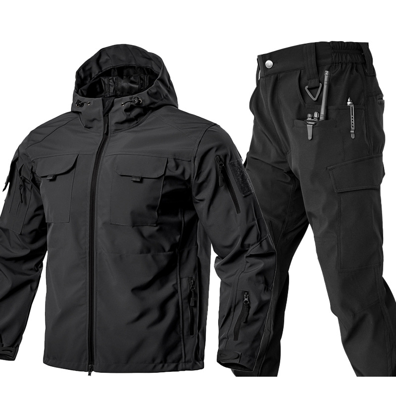 春秋メンズソフトシェルタクティカルセット アウトドア防水ウィ - Outdoor Hunting Coat のレビューと価格