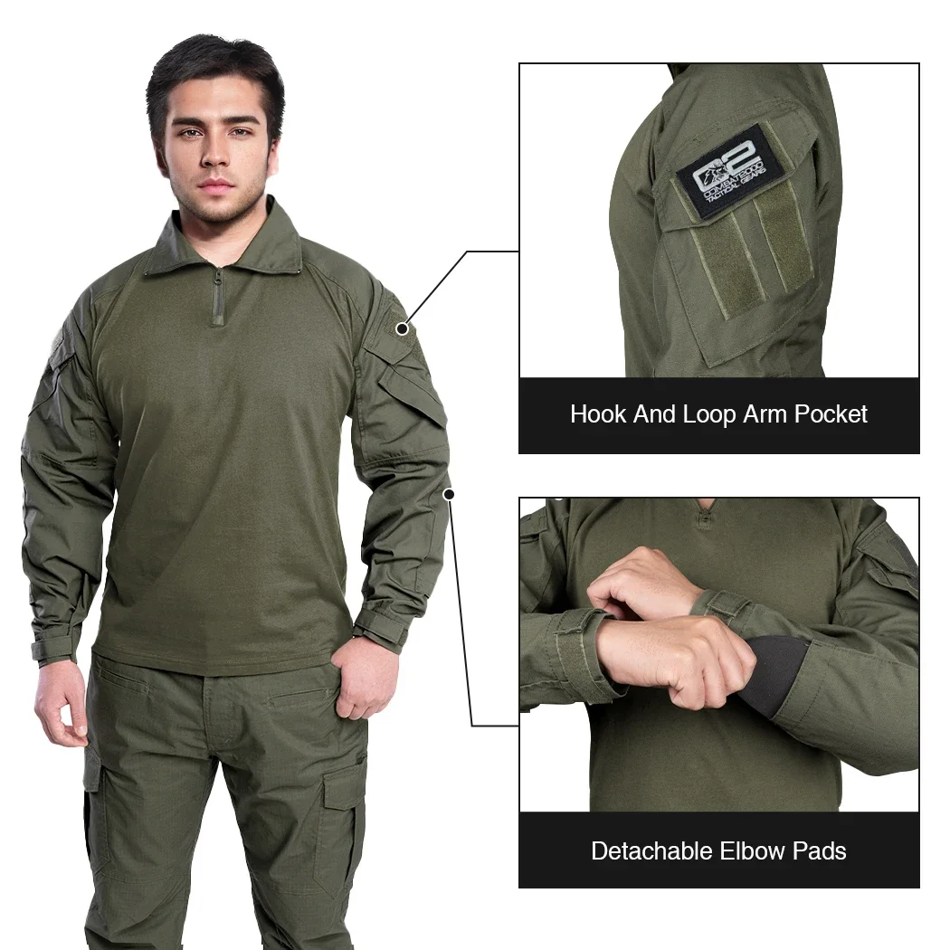 戦術シャツ G3 コンバットシャツメンズ迷彩トップスキャンプ - Outdoor Hunting T Shirts のレビューと価格
